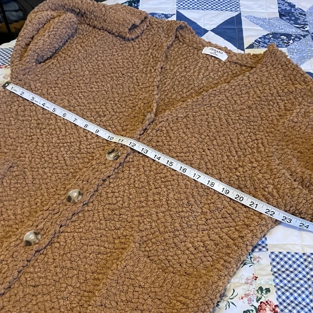 Zenana Outfitters Textured Tan Cardigan - Picture 4 of 6